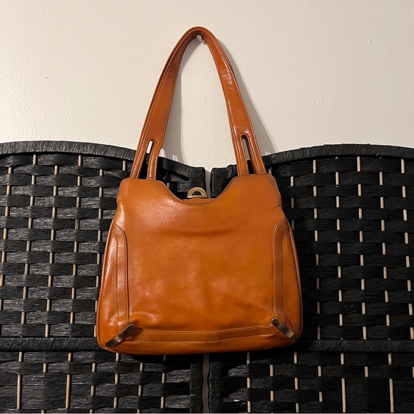 Lou Taylor Vintage Burnt Orange Bag with Mirror - Picture 2 of 10